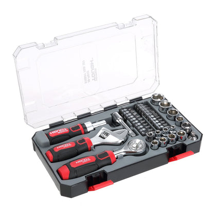 38 Piece Multi-Size Stubby Wrench and Socket Set For Home Use