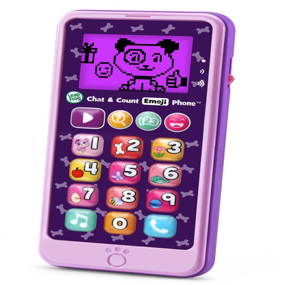 LeapFrog Chat and Count Emoji Phone, Violet, Pretend Play Toy for Kids, Teaches Numbers