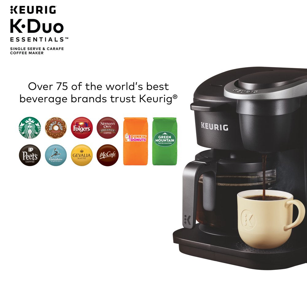 Keurig K-Duo Essentials Black Single-Serve K-Cup Pod Coffee Maker, Black