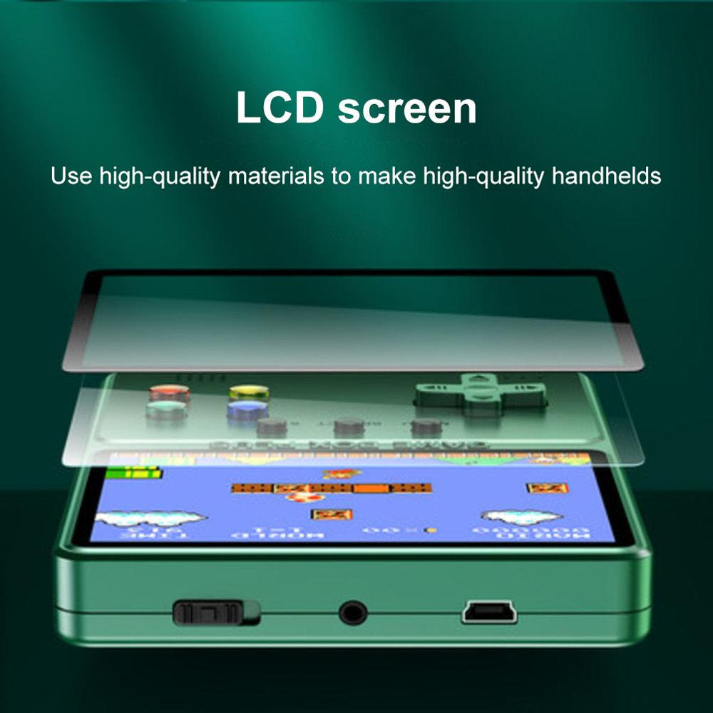 Handheld Game Console Portable Rechargeable Retro Video Game Console Support for Connecting TV and Two Players Green