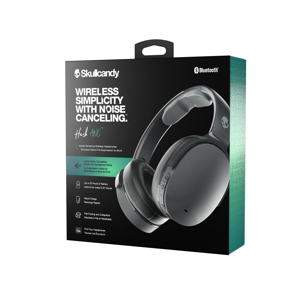 Skullcandy Hesh ANC Noise Canceling on-Ear Wireless Headphones, True Black