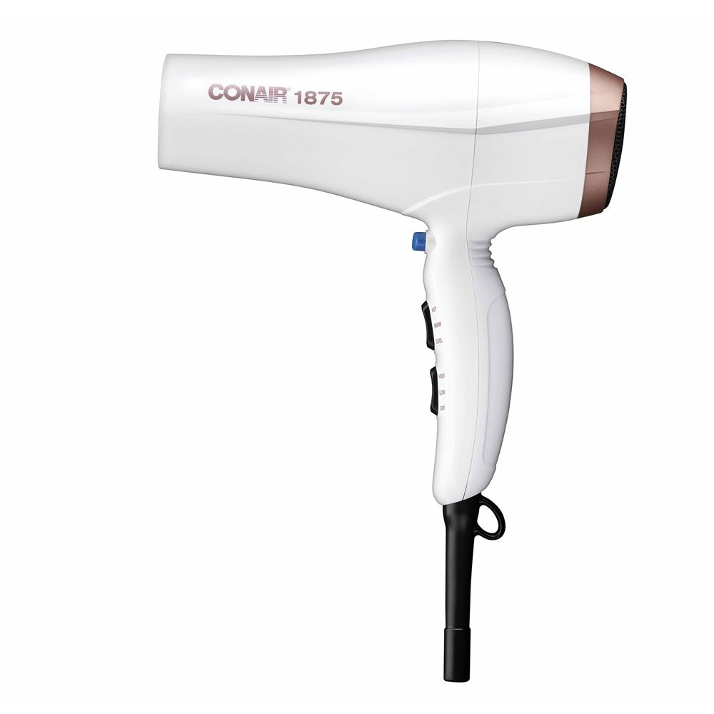 Conair Double Ceramic Technology Hair Dryer with Concentrator, 1875 Watts, Metallic 565DCR