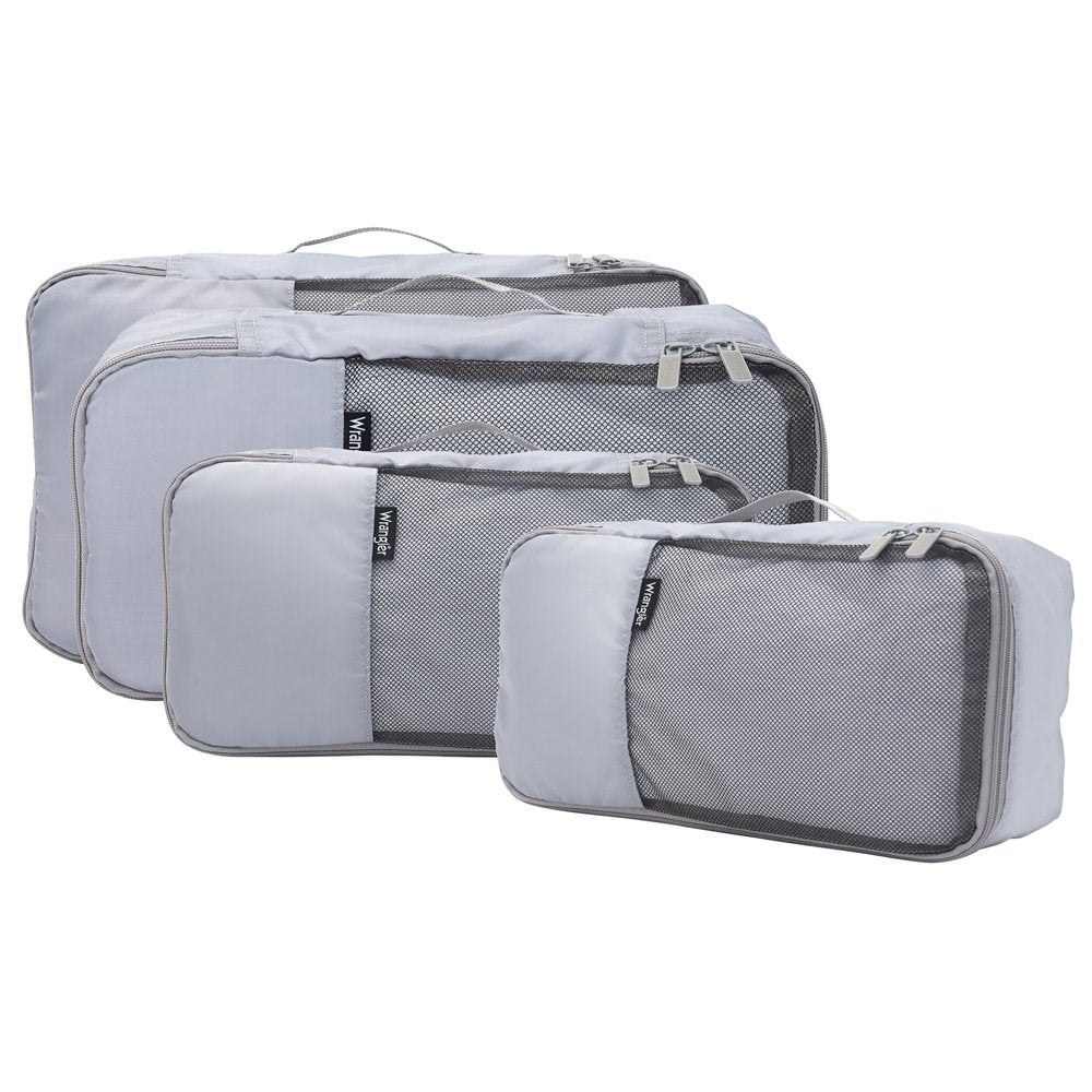  4-Piece Packing Cubes Set for Luggage and Travel, Silver