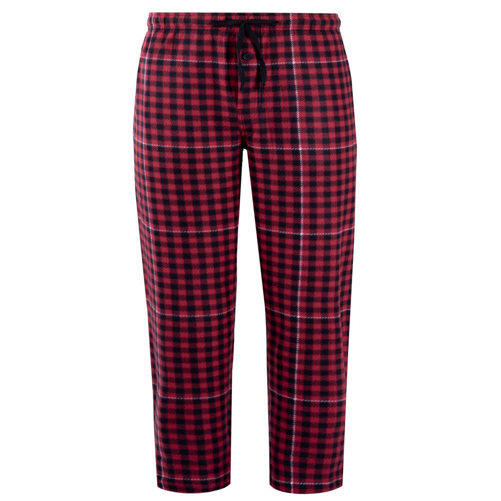 Fruit of the Loom Men's Plaid Fleece Pajama Pant 2-Pack Bundle