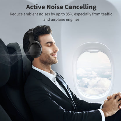 VILINICE Noise Cancelling Headphones, Wireless Bluetooth Over Ear Headphones with Microphone, Black, Q8