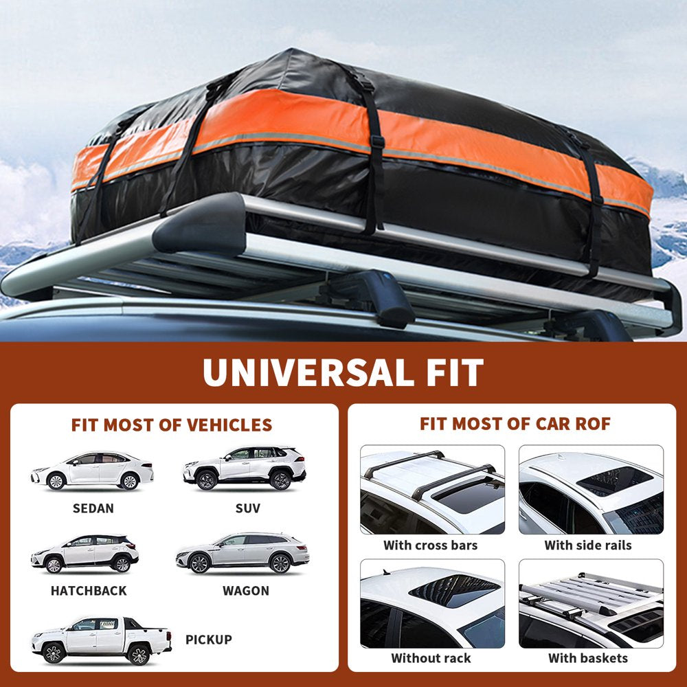 NEXPOW Car Rooftop Cargo Carrier Bag, 21 Cubic Feet 100% Waterproof Heavy Duty 840D Car Roof Bag for All Vehicle with/Without Racks