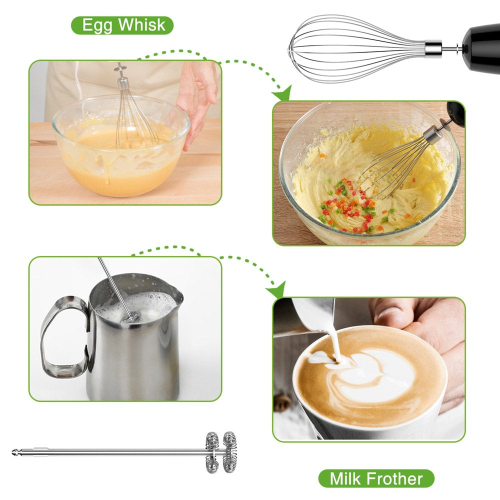 VAVSEA Immersion Hand Blender, 12-Speed Multi-Function Handheld Stick Blender with Stainless Steel Blades, Chopper, Beaker, 600Ml, Whisk and Milk Frother for Baby Food/Smoothies/Puree, BPA Free