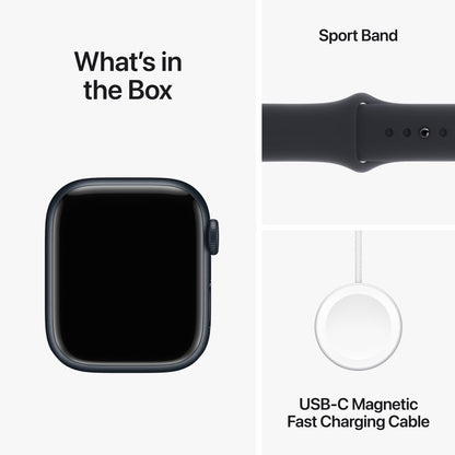 Apple Watch Series 9 GPS 41mm Midnight Aluminum Case with Midnight Sport Band - S/M