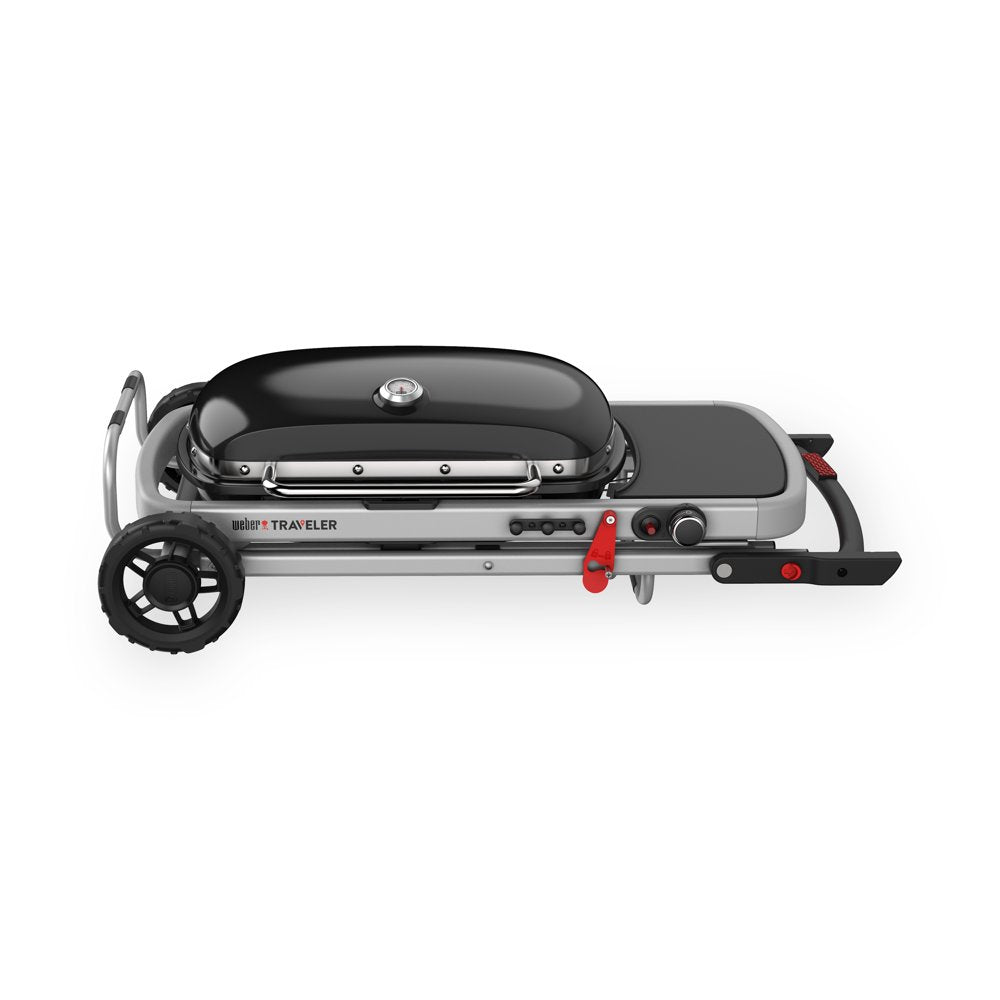 Weber Traveler Portable Propane Gas Grill, Black