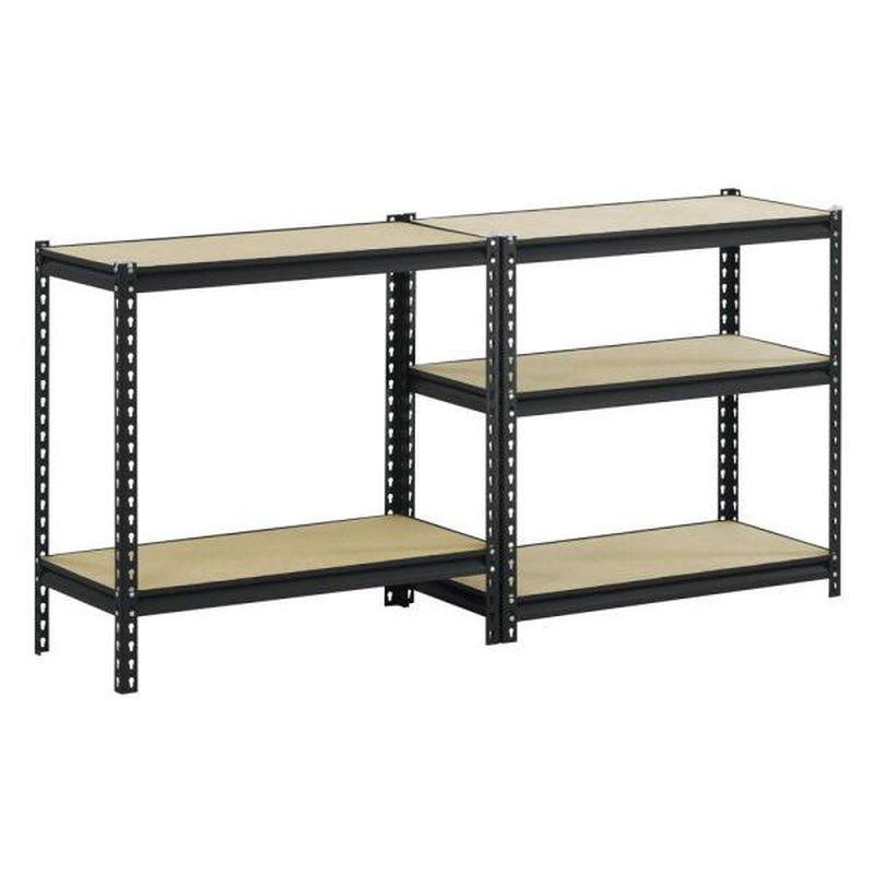 Muscle Rack 48 in. W x 24 in. D x 72 in. H 5-Shelf Steel Shelving Unit; Black