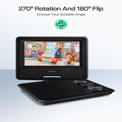 7.5'' Portable DVD Player with Swivel Screen for Car Support USB & SD Cards 4-6 Hours Internal Battery, Gift for Kids