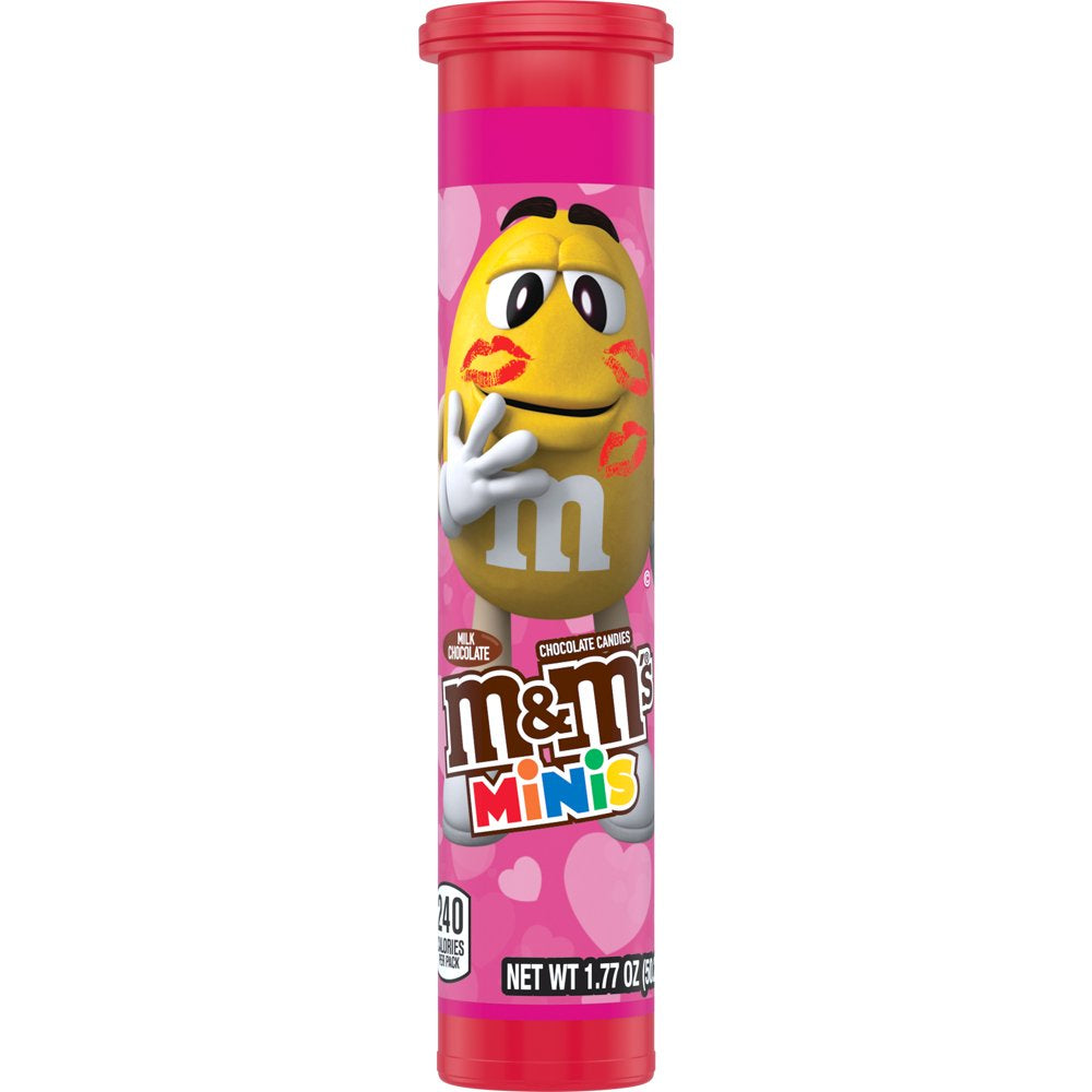 M&M's Minis Valentines Day Milk Chocolate Candy, Mega Tube - 1.77 oz