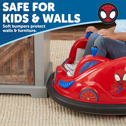 Marvel's Spidey and His Amazing Friends 6V Bumper Car, Battery Powered Ride On for Children by Flybar, Ages 1.5+, 66lbs