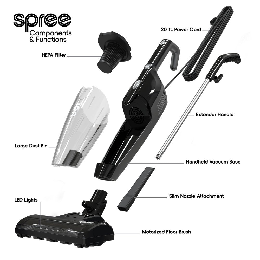 Ionvac Spree, 3-in-1 Multi-Surface Lightweight Upright/Handheld Vacuum Cleaner New with Carpet Brush