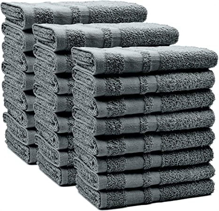 DAN RIVER 100% Cotton Hand Towels Set of 24| Ultra Soft Hand Towels| Bulk Hand Towels| Cotton Salon Towel| Spa Hand Towel| Gym Hand Towel| Absorbent| Gray Hand Towel| Hand Towel 16x26 in| 400 GSM