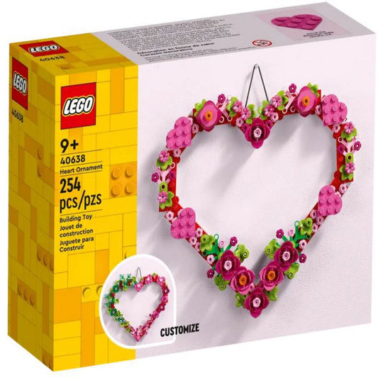 LEGO Heart Ornament Building Toy Kit, Heart Shaped Arrangement of Artificial Flowers, Great Gift for Valentine's Day, Unique Arts & Crafts Activity for Kids, Girls and Boys Ages 9 and Up, 40638