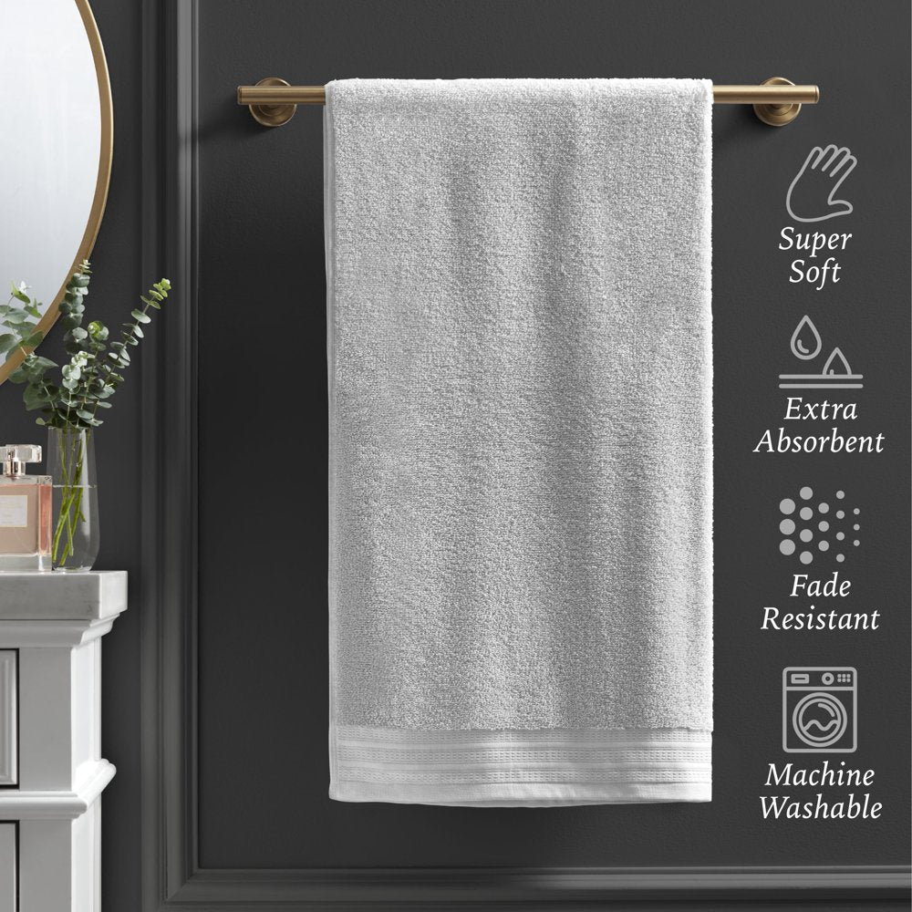 Hotel Style 6-Piece Egyptian Cotton Bath Towel Set, Platinum Silver