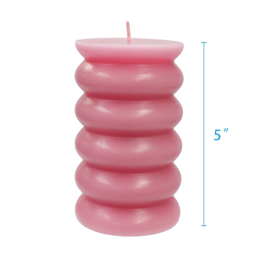 Better Homes & Gardens Unscented Bubble Pillar Candle, 3x5 inches, Pink