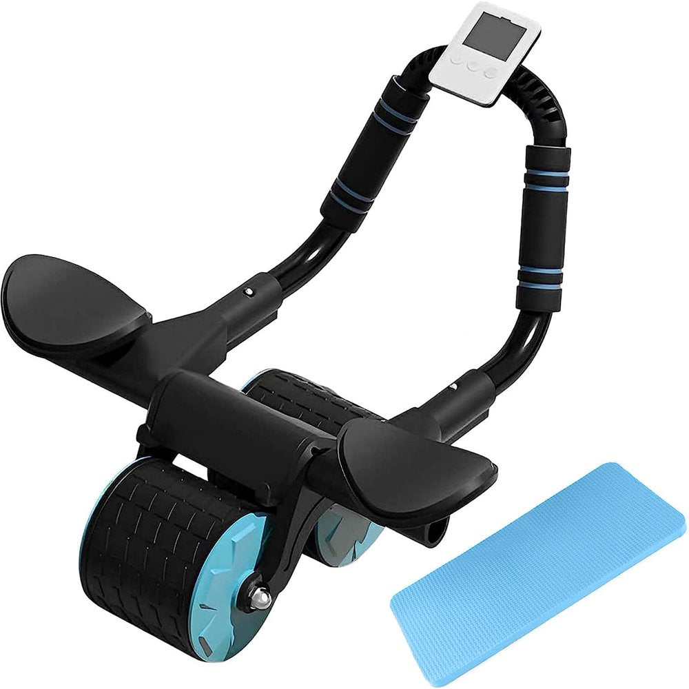 AB Abdominal Exercise Roller with Timer Elbow Support Rebound Abs Wheel for Core Strength Automatic Ab Machine for Beginner