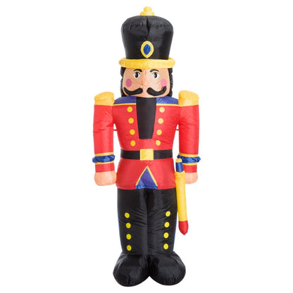 Outsunny Christmas Inflatable Nutcracker Soldier with LED Lights for Outdoor