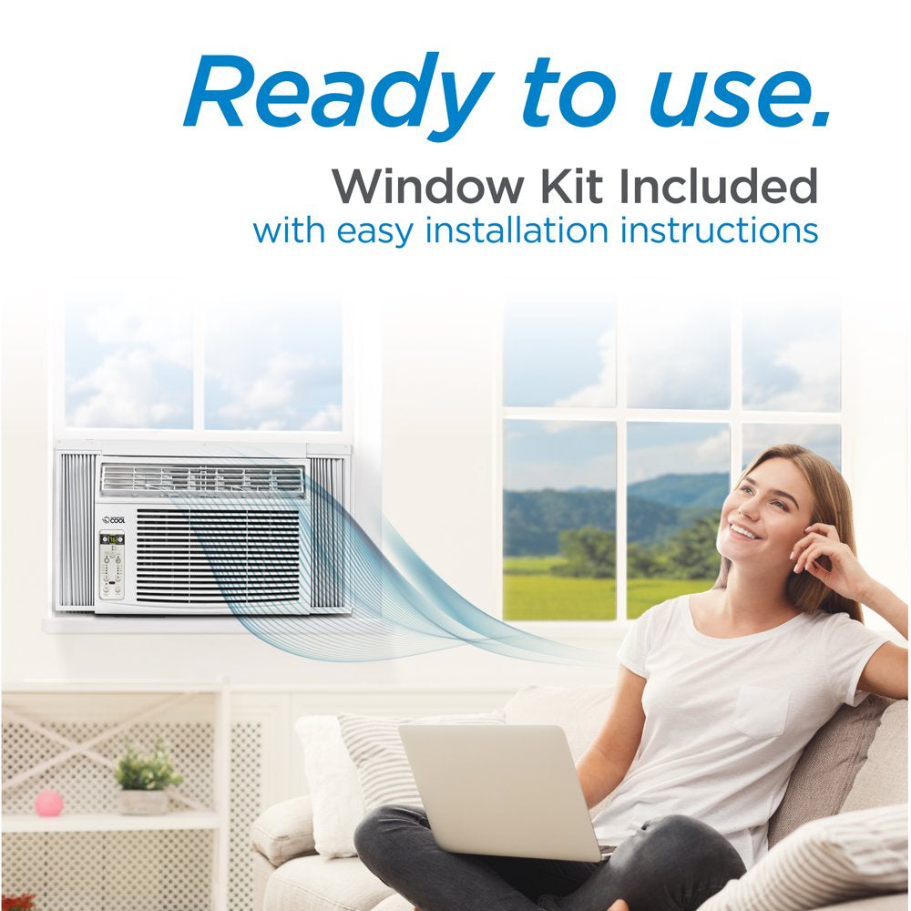 COMMERCIAL COOL 10,000 BTU Window Air Conditioner with Remote Control and Adjustable Thermostat, Cools up to 450 Sq. Ft. with Electronic Controls & Digital Display