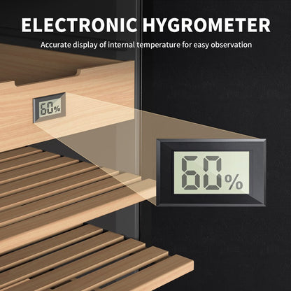 NEEDONE 48L Electric Humidor 300 Counts Cigar Cooler Humidor Humidifier Box, with 3 Spanish Cedar Wood Shelves & 1 Drawer