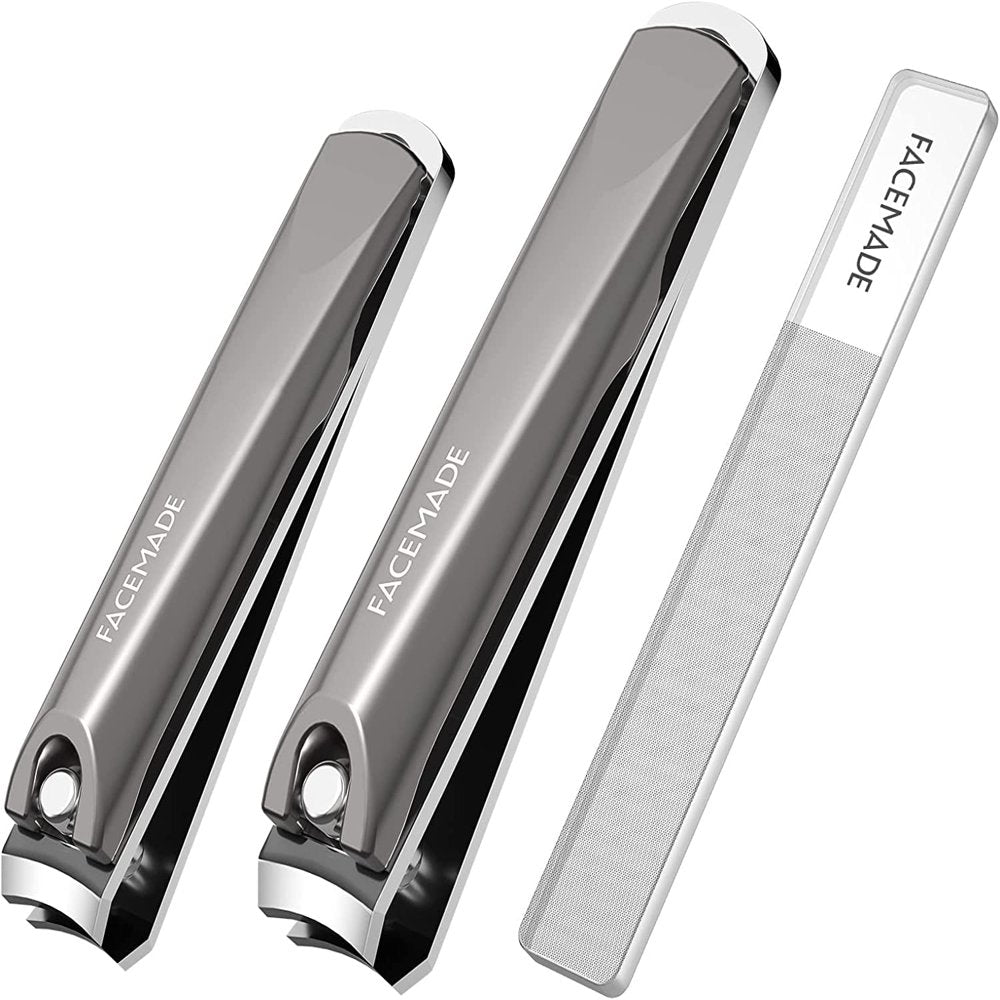  Nail Clipper Set ,Stainless Steel Fingernails & Toenails Clippers & Nail File Sharp with Case, Set of 3