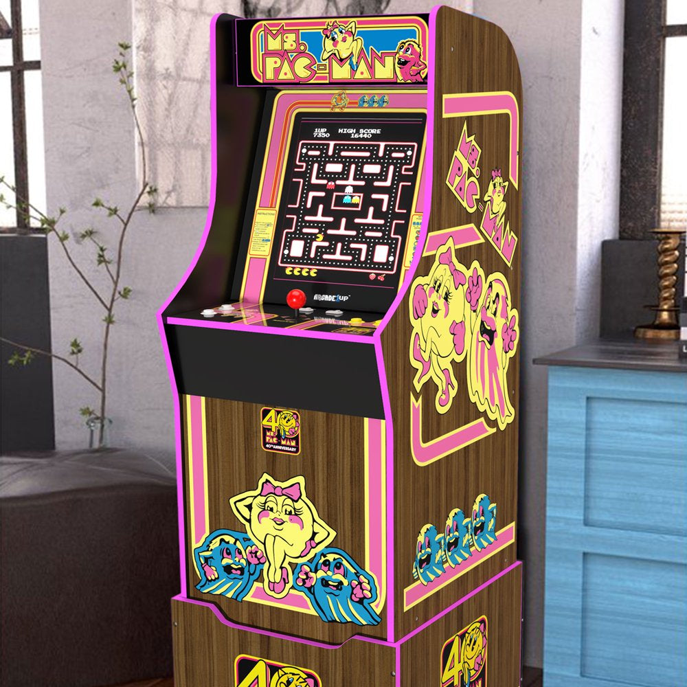 Arcade1Up Ms. Pac Man 40th Anniversary 10 In 1 Arcade Video Game Machine