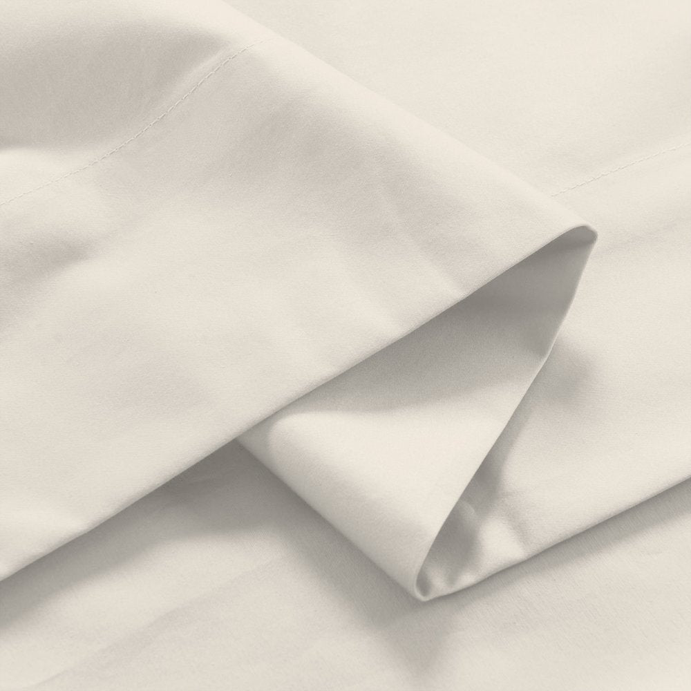 Purity Home Percale Weave Deep Pocket Organic Cotton Pillowcase King Fresh Ivory