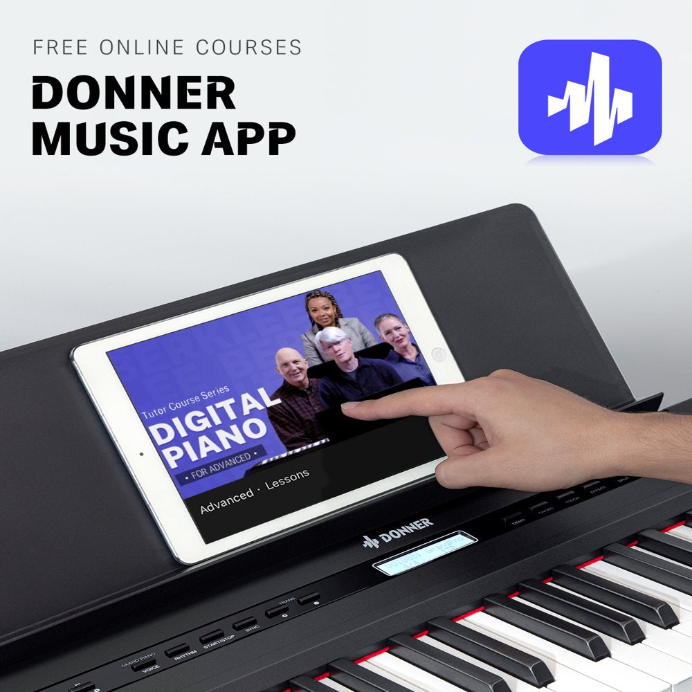 Donner DEP-20 Beginner Digital Piano 88 Key Full Size Weighted Keyboard, Portable Electric Piano