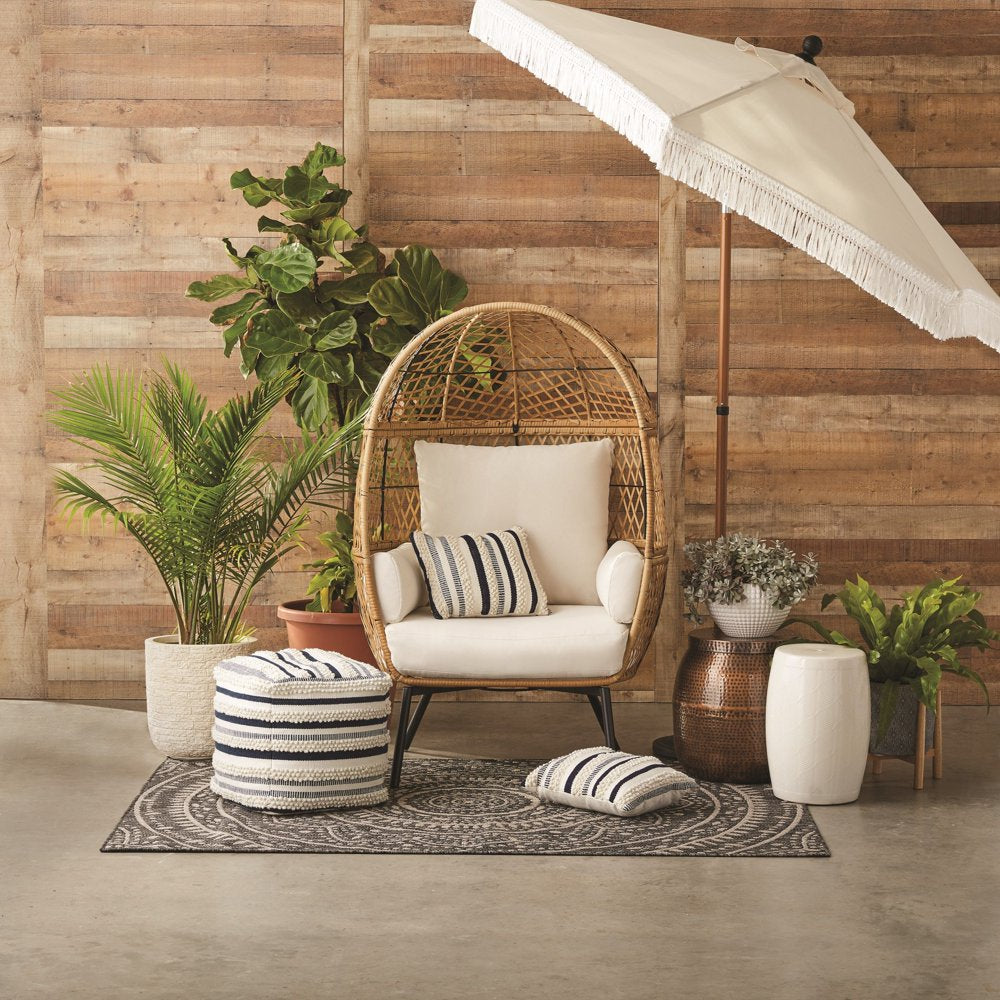 Better Homes & Gardens Ventura Boho Stationary Wicker Egg Chair