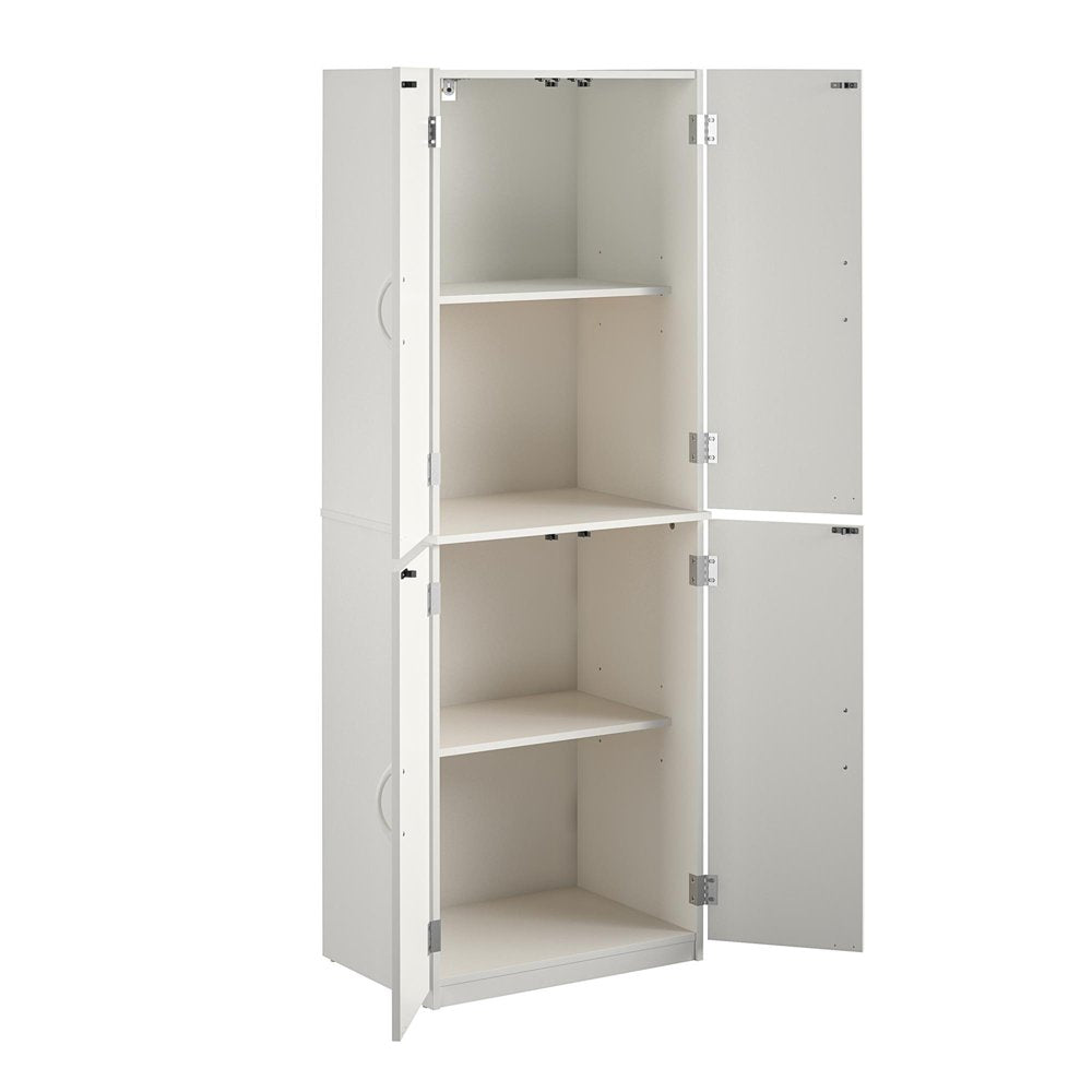 Mainstays 4-Door 5' Storage Cabinet, White Stipple