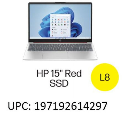 HP 15.6", Laptop Intel Pentium Processor 4GB RAM, 128GB UFS, Scarlet Red, Windows 11, 15-fd0083wm