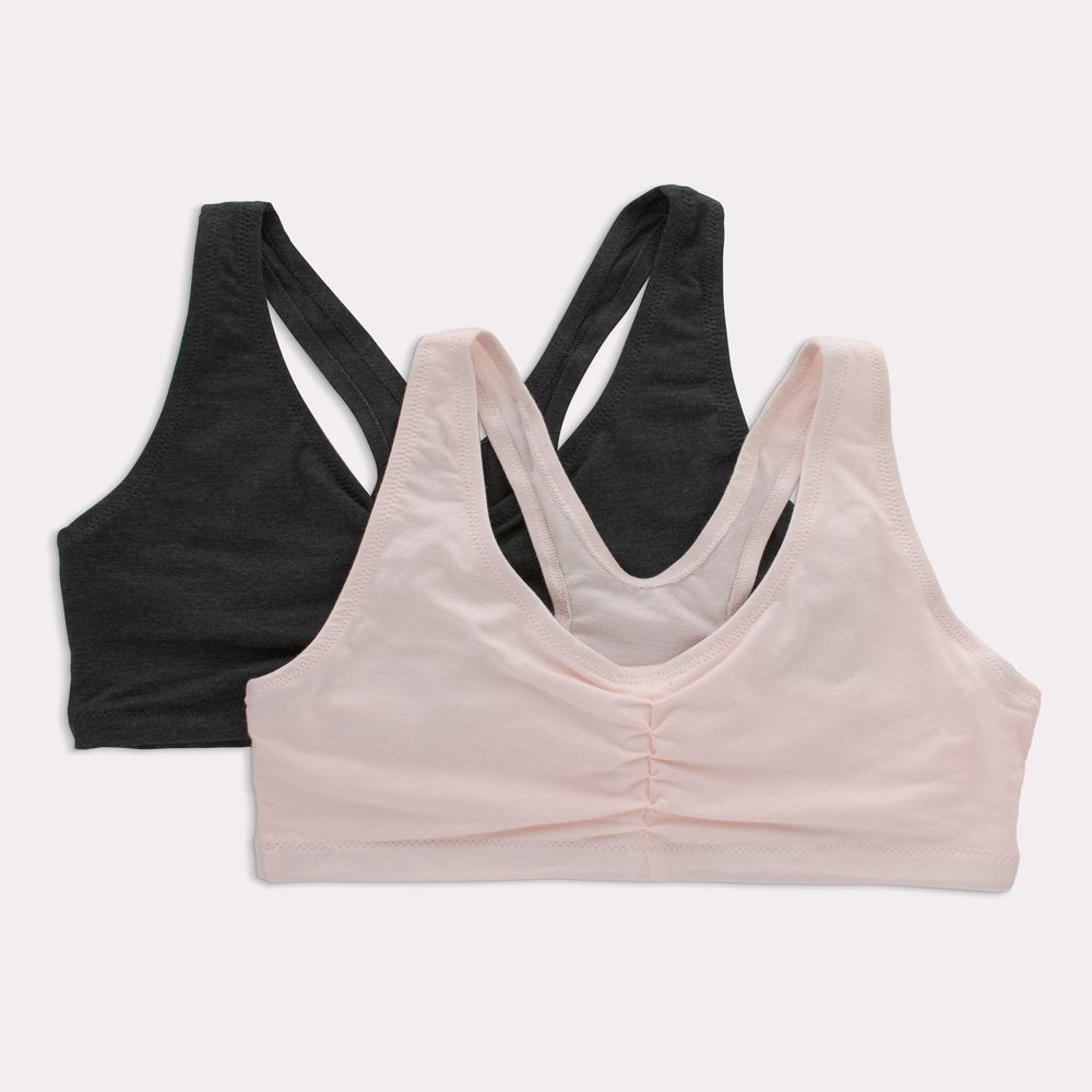 Hanes Cooling Comfort Women's Bralette Pack, X-Temp, ComfortFlex Fit, 2-Pack Light Buff/Gravel Grey S