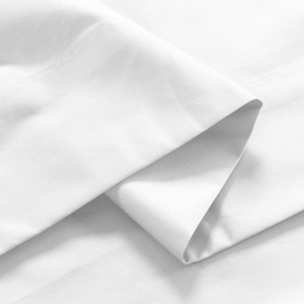 Purity Home Percale Weave Deep Pocket Organic Cotton Sheet Set Queen Artic White