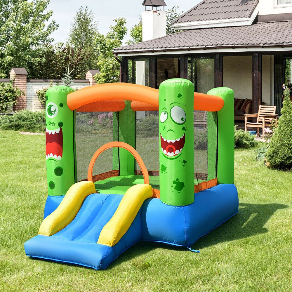 Costway Kids Playing Inflatable Bounce House Jumping Castle Game Fun Slider 480W Blower