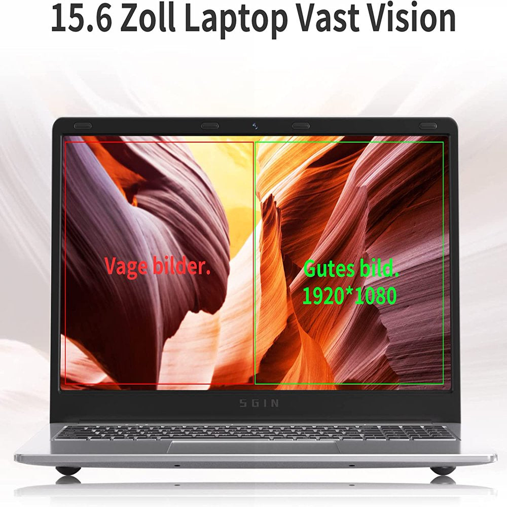 SGIN 15.6Inch Laptop 4GB DDR4 128GB SSD Windows 11 Laptop Computer with Quad Core Intel Celeron up to 2.8Ghz Full HD 1920X1080 Laptops Computer