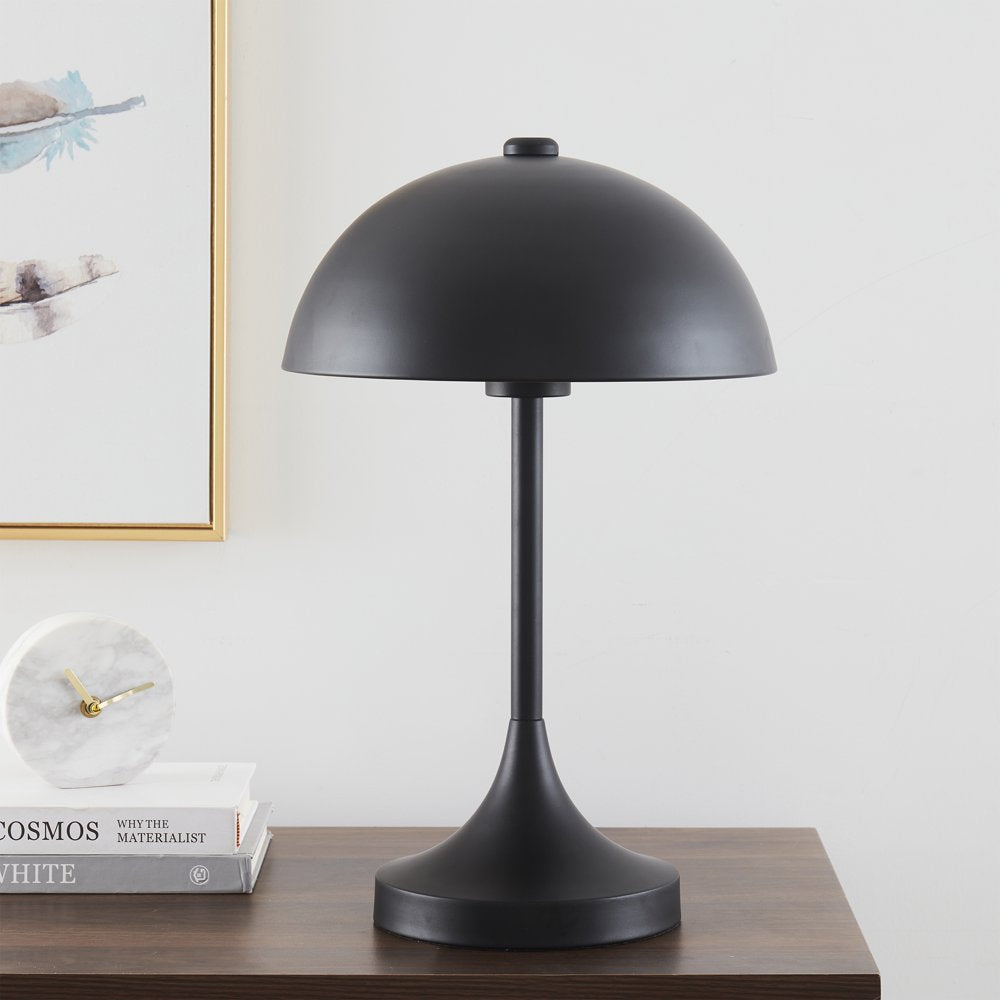  18" Modern Dome Touch On/Off Table Lamp, Black