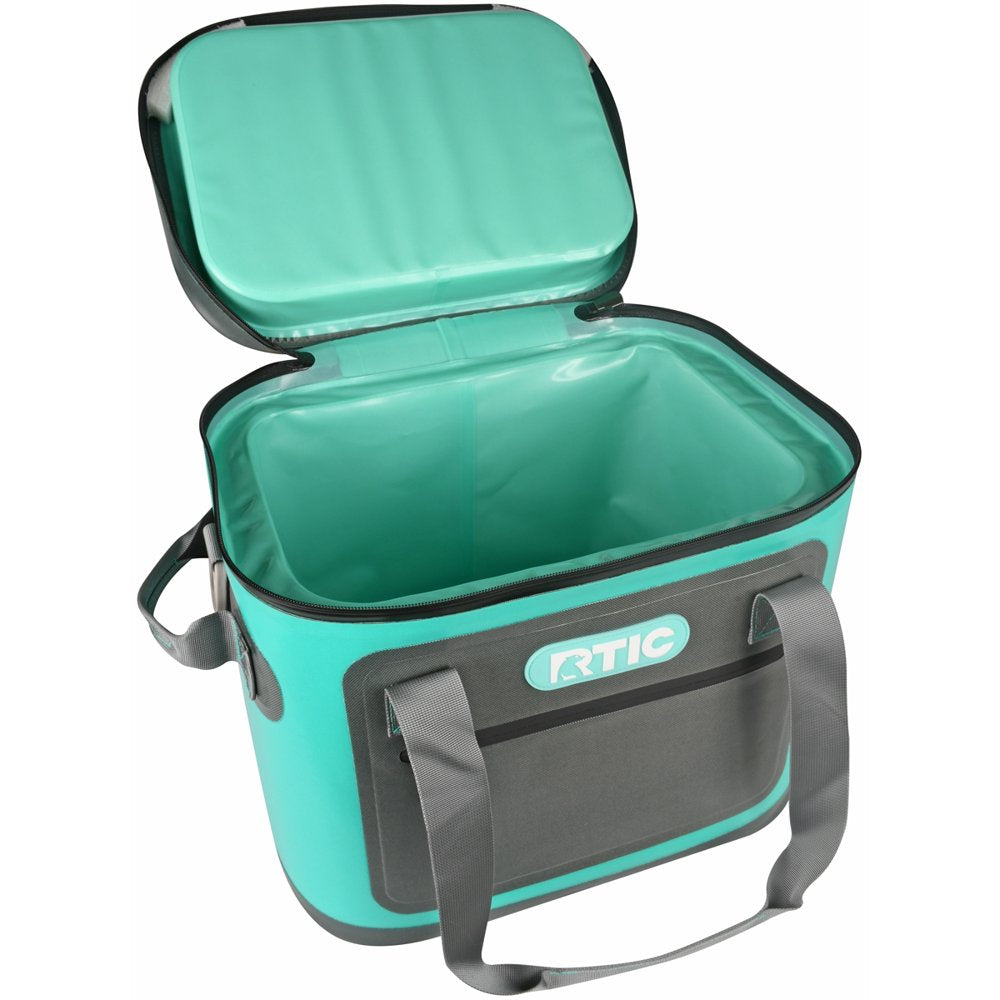 RTIC Soft Cooler 30 Can, Insulated Bag Portable Ice Chest Box for Lunch, Beach, Drink, Beverage, Travel, Camping, Picnic, Car, Trips, Floating Cooler Leak-Proof with Zipper, Seafoam Green