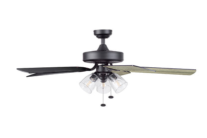 Better Homes & Gardens 52" Matte Black Ceiling Fan with Light, 5 Blades, Pull Chains & Reverse Airflow