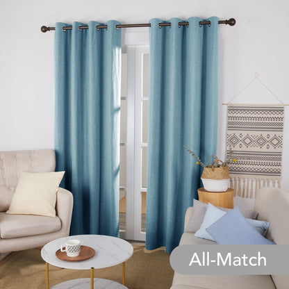 Deconovo 100% Blackout Curtains for Bedroom, 84 inch Length 2 Panels Set, Grommet Thermal Insulated Curtains (Teal, 52" x 84", 2 Panels)