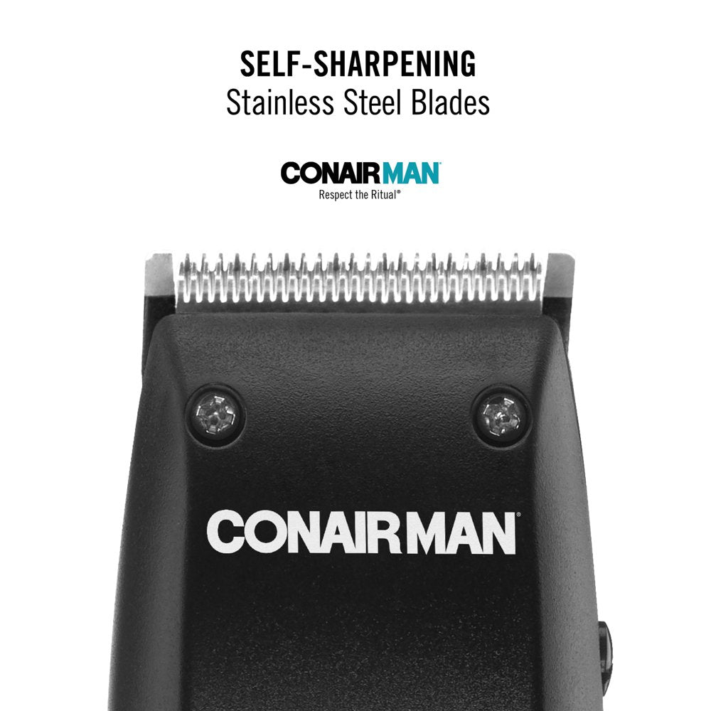 Conair Professional Men'S Haircut Kit, 10 Piece Kit with Basic Clipper, Guide Combs, & Accessories, HC93W