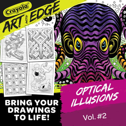 Crayola Art with Edge Optical Illusions Coloring Book, 40 Pages, Child