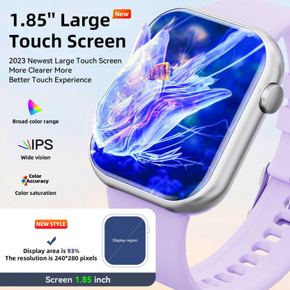 Smart Watch Women for Android iPhone，Bluetooth Calling Smart Watches with Fitness Tracker Heart Rate Monitor IP67 Waterproof, Purple