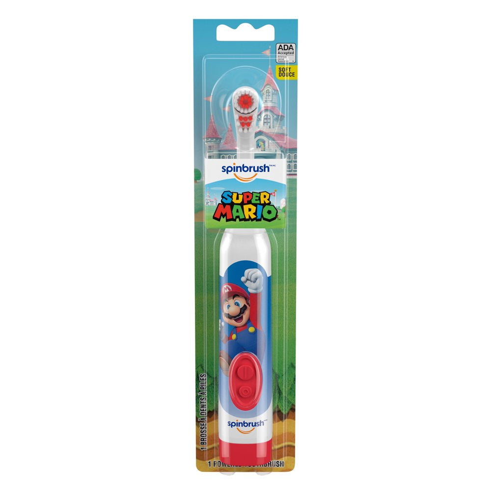 Super Mario Kid’s Spinbrush Electric Battery Toothbrush, Soft, 1 ct