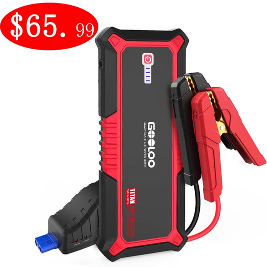 GOOLOO Jump Starter,3000A Peak 12V Car Jumper Pack(Up to 9L Gas and 7L Diesel Engine),SuperSafe Portable Lithium Battery Jump Starter Battery Booster Car Starter with USB Quick Charger