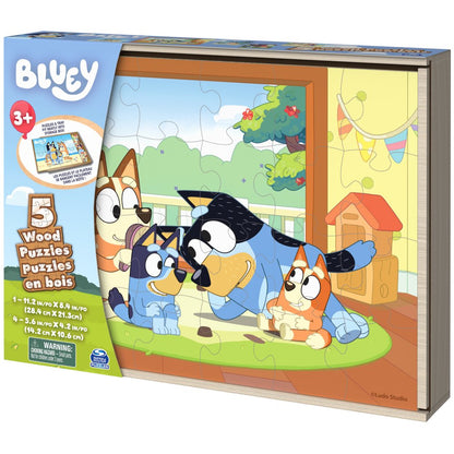 Bluey, 5-Pack of Jigsaw Puzzles in Storage Box