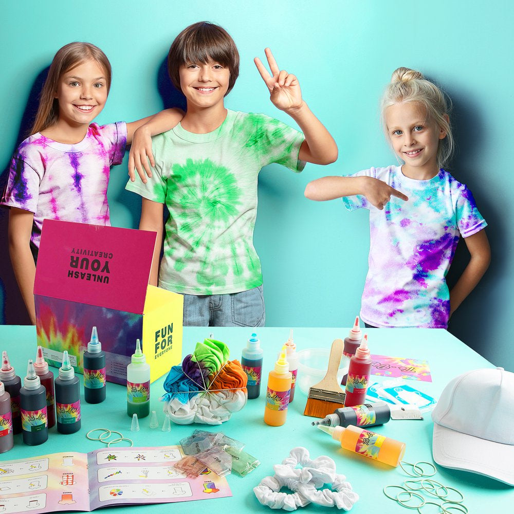 CraftBud DIY Tie Dye Kit for Kids, Adults Large Groups 18 Colors