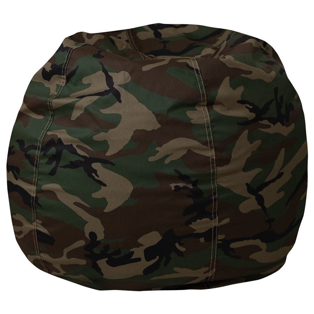 Emma + Oliver Small Camouflage Refillable Bean Bag Chair for Kids and Teens