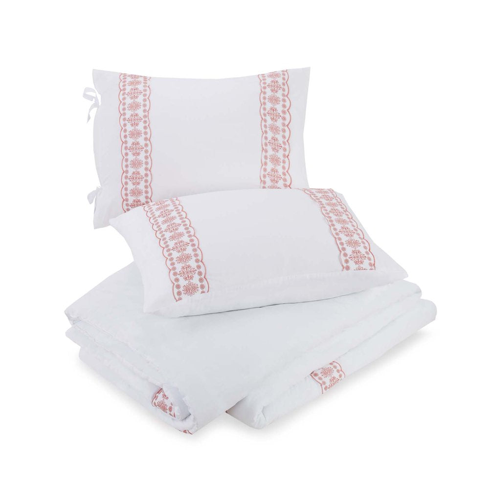 The Pioneer Woman White Cotton Eyelet 4-Piece Comforter Set, Full / Queen